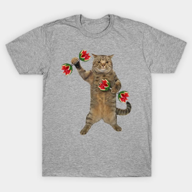 cat curling T-Shirt by coolstuff100